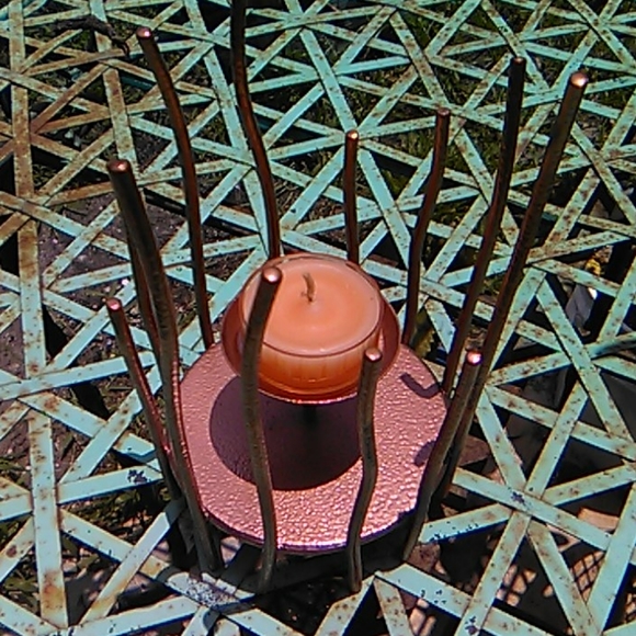 Party lite Copper Metal Candle Holder - Picture 2 of 5